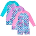 thumbnail image 1 of YTDSCS Kids Girls Swimsuit Toddler One-Piece Long-Sleeved Bathing Suit Scales Beach Sets for Girls 4-12 Years, 1 of 9