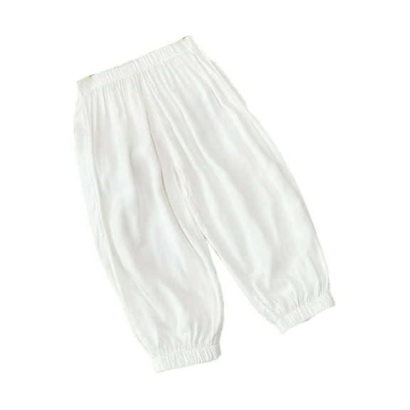 YTDSCS Kids Mosquito Pants for Boys Girls,Baby Solid Color Long Pants Elastic Basic Bloomers Casual Joggers for 1-15T