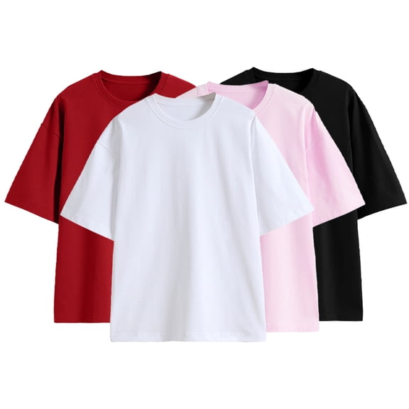 YTDSCS Kids Teen Boys Girls Summer T-Shirt 3-14T Toddler Short Sleeve Loose Cotton Tees Undershirts Boys Girls Crewneck T-Shirts Casual Solid Shirt Tee