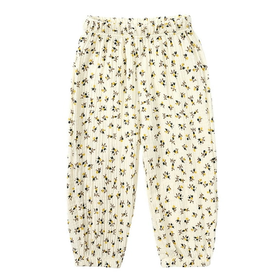 YTDSCS Kids Toddler Baby Boys Girls Spring Summer Sweatpants Unisex Kid Jogger Pants Athletic Pants Elastic Floral Trousers Loose Long Pants,Size 1-8T