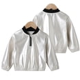 thumbnail image 1 of YTDSCS Kids Toddler Baby Girls Pullover Leather Spring Fall Pullover Long Sleeve Zippered Leather Short Comfortable Fashion Casual Top,Sizes 3-7 Years, 1 of 6