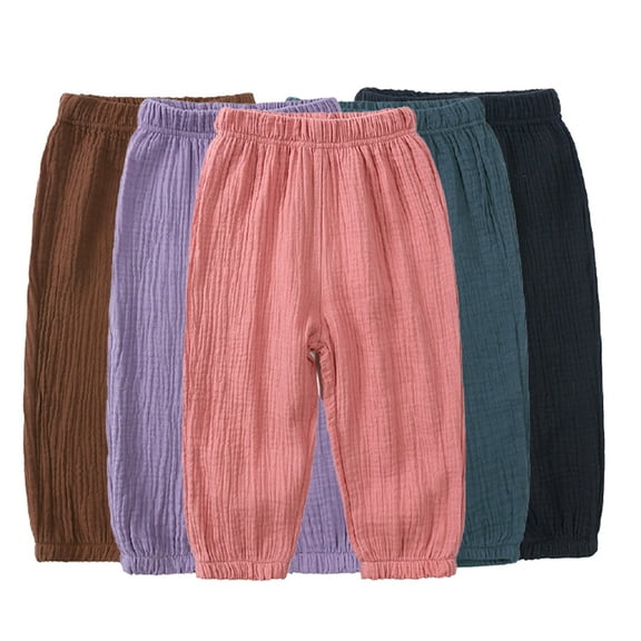 YTDSCS Kids Toddler Baby Sweatpants Cotton Trousers for Boys Girls,1-8 Years Elastic Solid Color Active Pants Long Pants Casual Joggers Mosquito Pants Soft Pants