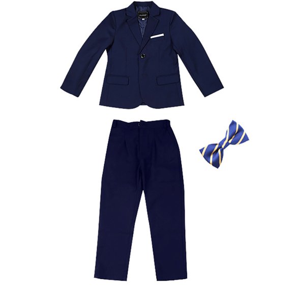 YTDSCS Kids Toddler Boys 3PCS Formal Dresswear Suit Set Youth Suit Jacket Dress Pants Bowtie Fall Winter Gentleman Dress Outfit 5-16 Years