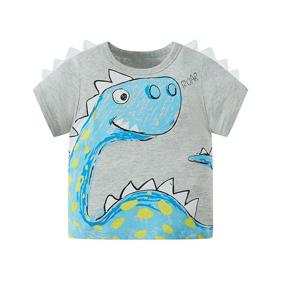 YTDSCS Kids Toddler Boys Dinosaur T-Shirts for Boys, 1-8T Baby Summer Cotton Tops Kids Cartoon Tees