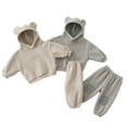 thumbnail image 1 of YTDSCS Kids Toddler Boys Girls 2Pcs Hoodie Sweatshirt Sweatpants Outfit Long Sleeved Set 3M-6T Baby Hooded Pullover Sweatsuit+Sweat Pants Newborn Spring Fall Sports Sweat Suits, 1 of 9