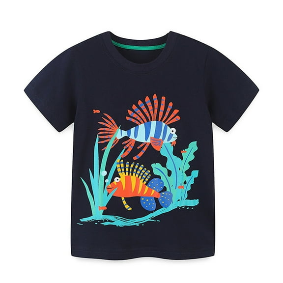 YTDSCS Kids Toddler Boys T-Shirts for Boys, 2-8T Baby Summer Cartoon Cotton Tops Kids Cartoon Tees