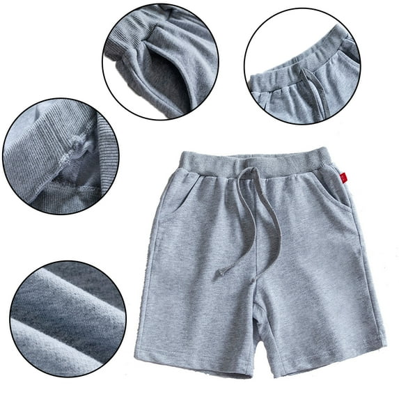 YTDSCS Kids Toddler Cotton Shorts for Boys,Baby Summer Athletic Sweat Shorts Sport Casual Active Sport Jogger Shorts Little Drawstring Boys Shorts for 1-10 Years