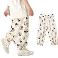thumbnail image 1 of YTDSCS Kids Toddler Cotton Summer Pants for Boys Girls Printed Casual Trousers with Drawstring 2-12 Years Unisex Cotton Breathable Long Bloomers, 1 of 8