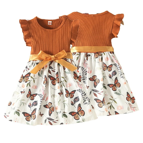 YTDSCS Kids Toddler Girls Dresses Clothing Baby Summer Floral Print Sleeveless Dress Skirt Tutu Dress Princess Dress Mid Length Pullover Dress ,Sizes 3-7T