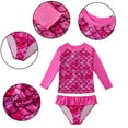thumbnail image 1 of YTDSCS Kids Toddler Girls Printed Swimwear Long Sleeve Split Swimsuits Sun Protection Sunsuit Bathing Suit 4-9 Years, 1 of 9