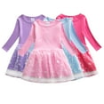 thumbnail image 1 of YTDSCS Kids Toddler Girls Spring Autumn Dresses Baby Girl Long Sleeved Mesh Patchwork Stylish Skirt Kid Medium Length Dress,Sizes 1-9T, 1 of 9
