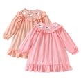 thumbnail image 1 of YTDSCS Kids Toddler Girls Spring Fall Dresses Pullover Dress 9M-6T Baby Ruffled Dresses Infant Long Sleeved Crewneck Soft Corduroy Ruffled Dress, 1 of 8