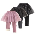 thumbnail image 1 of YTDSCS Kids Toddler Girls Spring Fall Leggings Pants with Skirt Baby Bottoms Trousers Elastic Bottoms Warm Girls Tutu Skirt Pants for 1-8Y, 1 of 8