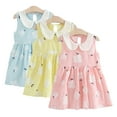 thumbnail image 1 of YTDSCS Kids Toddler Girls Summer Vest Dresses Baby Floral Sleeveless Cotton Dress Lapel Dress Casual Mid-Length Tank Dresses Skirt,Sizes 1-6T, 1 of 7
