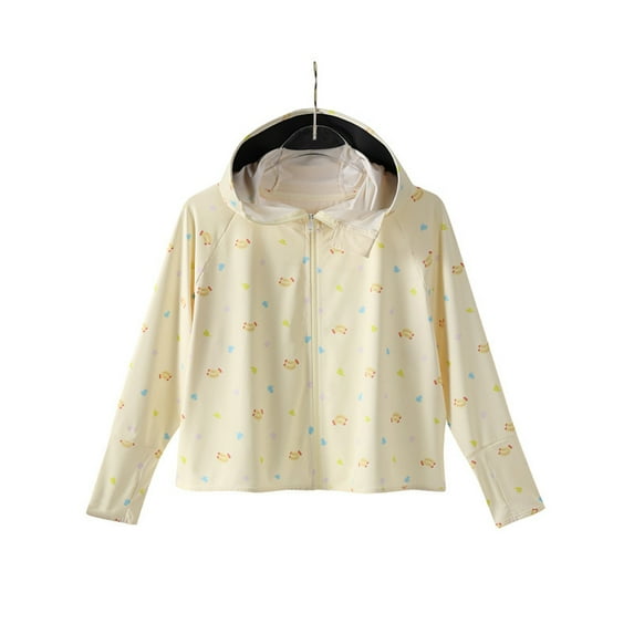 YTDSCS Kids Toddler Hooded Sun Protection Jacket for Boys Girls Summer Print Sun Shirt UV Protection Sunsuits UPF 50+ Zip Front Rashguard for 3-14 Years