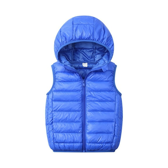 YTDSCS Kids Toddler down Cotton Vest for Boys Girls Fall Winter Puffy Hooded Waistcoat Teen Zipper up Light Sleeveless Jacket 4-15 Years