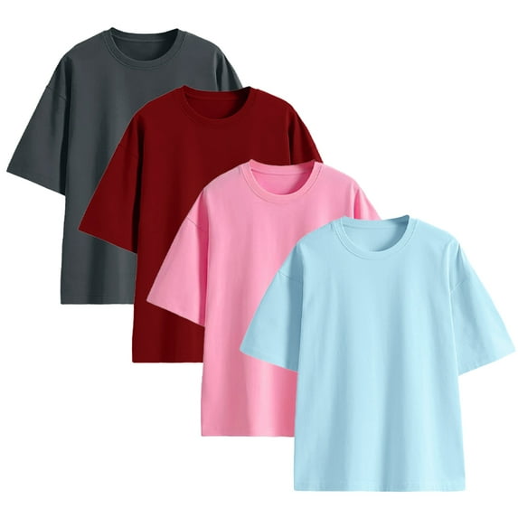 YTDSCS Kids Youth Boys Girls Summer T-Shirt Tees Baby Boys Girls Short Sleeve Cotton Tee Crewneck Boys Girls T-Shirts Solid Tee Shirt,Sizes 3-14T