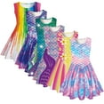 thumbnail image 1 of YTDSCS Kids Youth Summer Dresses 4-13Years Sleeveless Printed Skirt Casual Dress Toddler Versatile Comfortable Breathable Floral Print Soft Dress A-Line Skirt for 4-13Years, 1 of 7