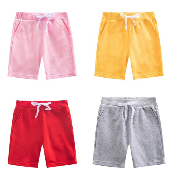 YTDSCS Little Boys Girls Shorts Summer Kids Shorts Drawstring Elastic Waist Casual Shorts for Boys Girls with Pockets