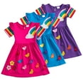 thumbnail image 1 of YTDSCS Little Girls Short Sleeve Dress for Toddler Kids Summer Butterfly Embroidered Sundress Baby Floral Rainbow Sleeves Princess Dresses 3-8T, 1 of 9
