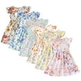 thumbnail image 1 of YTDSCS Little Girls Short-Sleeved Dress Toddler Summer Printed Princess Dress Kids Ruffle Soft Sundress for 18 Months - 6 Years, 1 of 9