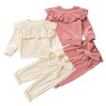 thumbnail image 1 of YTDSCS Newborn Baby Girls Tracksuit Clothes Set 12 Months-5 Years Girls Ruffle Long Sleeve Sweatshirt + Sweatpants Spring Fall Sweatsuit 2PCS Outfit, 1 of 8