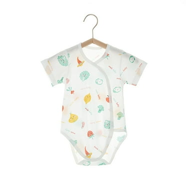 YTDSCS Newborn Baby Jumpsuit for Girls Boys Short Sleeve Bodysuits Cotton Onesies Pajamas Summer Thin Romper for 0-18 Months