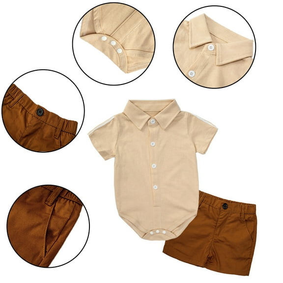 YTDSCS Newborn Baby Short Sleeve Shirt Outfit Set for Boys Girls,1M-24M Toddler Summe Romper Shirt   Shorts Pants Cotton Soft Cute Clothes Outfits