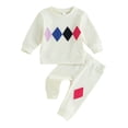 thumbnail image 1 of YTDSCS Newborn Baby Sweatshirt Tracksuits 2 Piece Set for 0-24 Months Boys Girls,Long Sleeve Pullover Geometry Clothes Set,Spring Fall Sweatshirt Tracksuits, 1 of 9