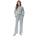 thumbnail image 1 of YTDSCS Pajamas Set for Womens 2 Piece Solid Color Pjs Loungewear Long Sleeve Sleepwear Soft Button down Jammies and Pants with Pockets Fall Winter Outfit S-XXL, 1 of 7
