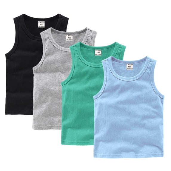 YTDSCS Toddler Baby Girls Boys Summer T-Shirt Vest Clothes Kids Sweat Absorbent Waistcoat Tops Solid Color Sleeveless Bottoming Shirt 9M-10T