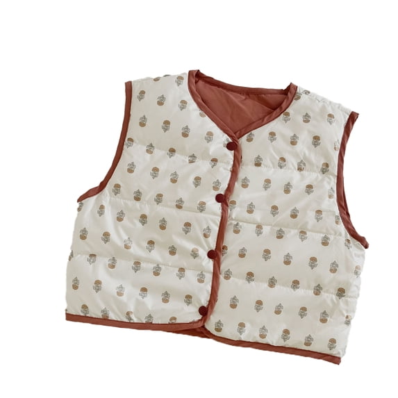 YTDSCS Toddler Baby Girls Boys Winter down Vest Floral Puffer Jacket Kids Warm Washable Waistcoat for 2-7 Years Old