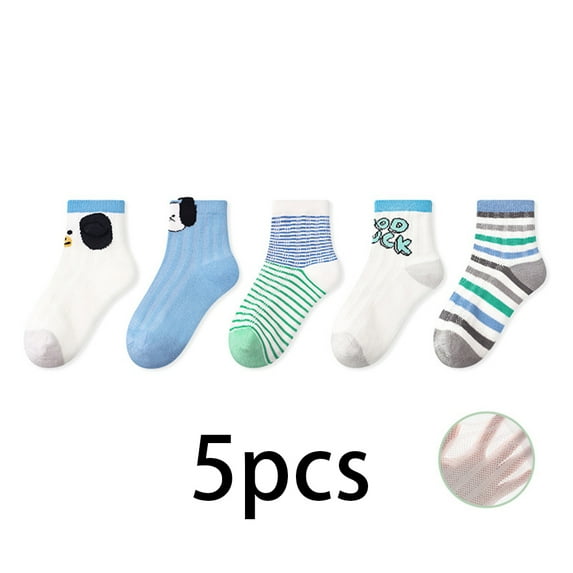 YTDSCS Toddler Baby Socks 5 Pairs Socks for Kids Boys Girls Cotton Thin Mesh Cute Cartoon Spring Fal Socks for 9M-5Year Children