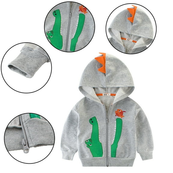 YTDSCS Toddler Boys Cartoon Sweatshirts Jacket for 1-10 Years Spring Fall Zipper Hoodie Baby Cardigan Tops for Kids