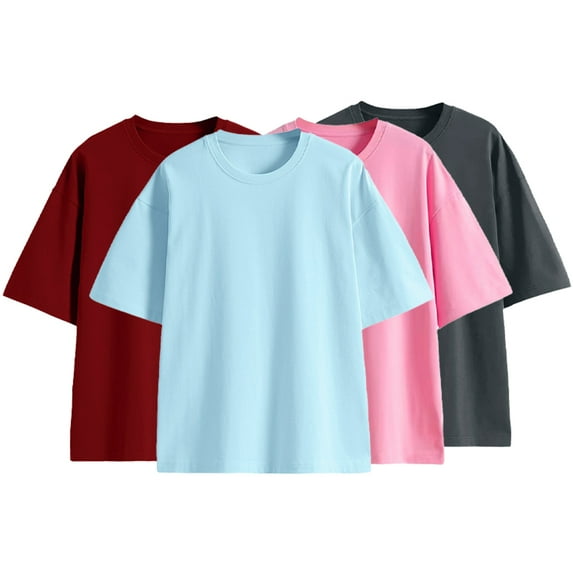 YTDSCS Toddler Boys Girls Short Sleeve T Shirts 3-14 Year Unisex Summer Crewneck Solid Color Tees Casual Cotton T-Shirt Tops Clothes for Kids Teenagers