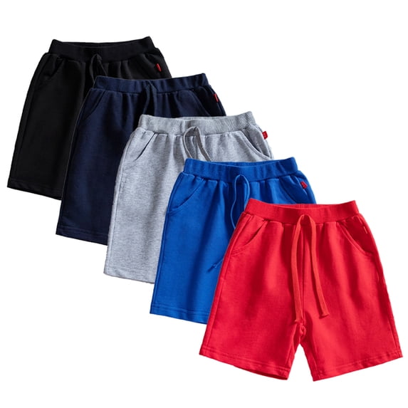 YTDSCS Toddler Boys Girls Summer Shorts Cotton Casual Jogger Short 1-10Y Solid Colours Sports Pants with Pockets for Kids