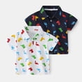thumbnail image 1 of YTDSCS Toddler Boys Hawaiian Shirt Kids Short Sleeve Button Down T Shirts Little Boy Beach Clothes Print Cute Casual Shirt Tops 1-5T, 1 of 7