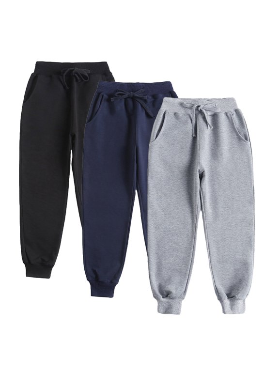Toddler Girls Boys Cotton Joggers Pants 4-14 Years Unisex Elastic Waist Casual Sweatpants Solid Colour Spring Summer Trousers Bottom for Kids