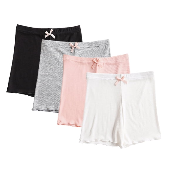 YTDSCS Toddler Girls Shorts Solid Color Secure Short Pants 4-10 Years Breathable Bike Shorts Three-Quarter Bottoms 2PCS for Kids
