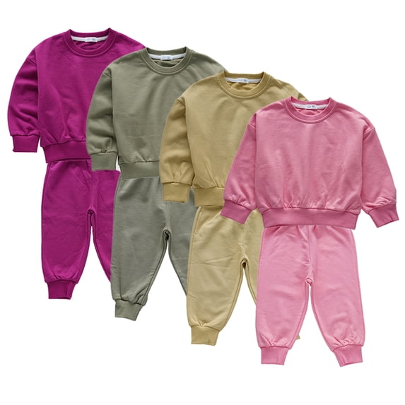 YTDSCS Toddler Kids Boys 2Pcs Track Suits Outfit Set Sweatsuits Jogger Suits Sweatshirt Pants Set Baby Cute Long Sleeve Crewneck Top + Elastic Pants Clothes Set Outfits for 12M-9T