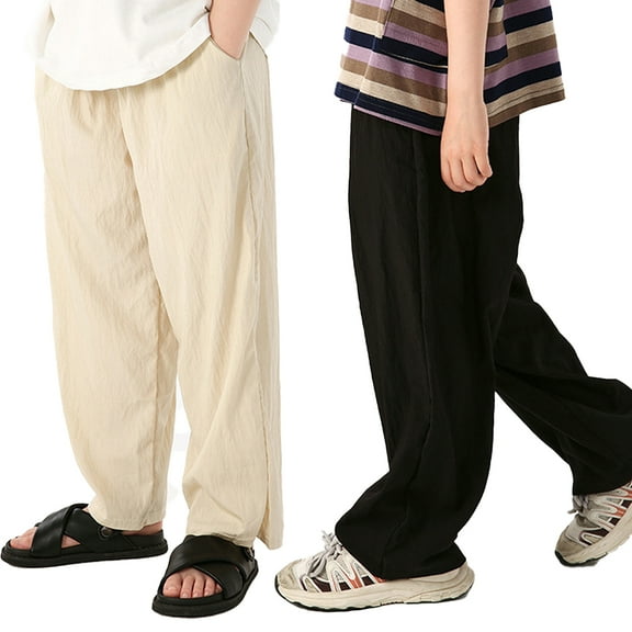 YTDSCS Toddler Kids Boys Girls Sweatpants 2-12T Summer Leg Pants Elastic Basic Long Pants 2-12T Little Boys Girls Casual Joggers Anti-Mosquito Pants