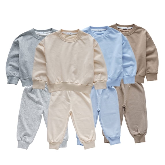 YTDSCS Toddler Kids Boys Spring Fall Sweatshirt 2PCS Outfits Baby Pullover Cotton Long Sleeve Sweatsuit Sweatpants Sets for 12 Months - 9 Years