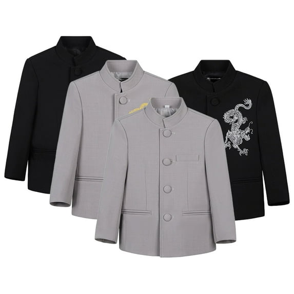 YTDSCS Toddler Kids Boys Suit Jacket Children's Premium Tailored Pocket Long Sleeve Gentleman Wedding Flower Girl for 2-15Y