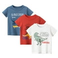 thumbnail image 1 of YTDSCS Toddler Kids Boys Summer New T Shirt Crewneck Cute Cartoon Short Sleeved Bottom Shirt Moisture Wicking Cotton Tees Tops for 1-9 Years, 1 of 8