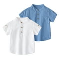 thumbnail image 1 of YTDSCS Toddler Kids Boys Summer Shirt Baby Shirts T Shirt Short Sleeve Little Boys Breathable Comfortable Casual Cotton Shirt Tops for 1-6Years Old, 1 of 6