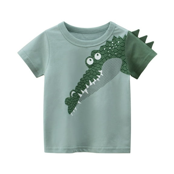 YTDSCS Toddler Kids Boys Summer Tees Little Boys Dinosaur Short Sleeve Shirt New Cotton Cartoon Baby Cute T-Shirt Top Clothes,Size 1-9T