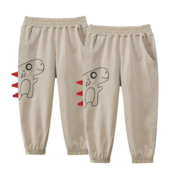 YTDSCS Toddler Kids Boys Sweatpants Baby Jogger Trousers Active Athletic Elastic Waist Dinosaurs Spring Summer Jogger Pants for 2-7Y