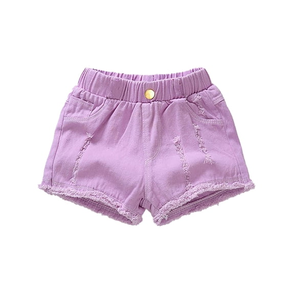 YTDSCS Toddler Kids Girls Denim Jogger Short Summer Casual Hot Pants Elastic Waist Jeans Shorts with Pockets Size 3-12T