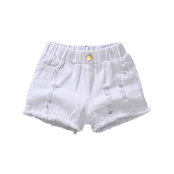 YTDSCS Toddler Kids Girls Denim Jogger Short Summer Casual Hot Pants Elastic Waist Jeans Shorts with Pockets Size 3-12T