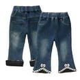 thumbnail image 1 of YTDSCS Toddler Kids Girls Spring Fall Denim Bell Bottom Jeans Elastic Waist Infant Denim Pants Bottoms Stretch Fitted Pants Little Girls Flared Jeans for 6M-7Years, 1 of 9